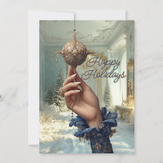 Elegant Hand & Ornament Holiday Card Feiertagskarte
