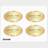 Elegant Hand Script Glamorous Template Gold Ovaler Aufkleber (Blatt)