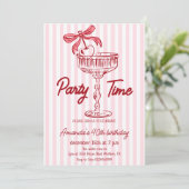 Elegant hand written Cocktail Birthday Einladung (Stehend Vorderseite)