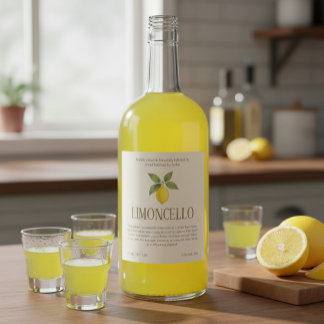 Elegant Handcrafted Limoncello Weinetikett
