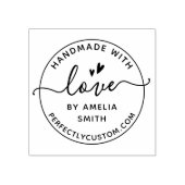 Elegant handgefertigt mit Liebe nach Ihrem Namen G Gummistempel (Prägung)