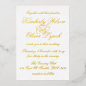 Elegant handgeschriebene Calligraphy Luxe Wedding Folieneinladung (Vorderseite)