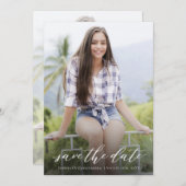 Elegant handgeschriebenes Quinceañera Save The Date (Vorne/Hinten)