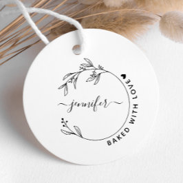 Elegant handgezeichnet Botanisch gebacken mit Lieb Gummistempel