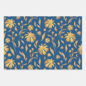 Elegant handgezeichnet Coneflowers blau gelb Geschenkpapier Set (Vorderseite)