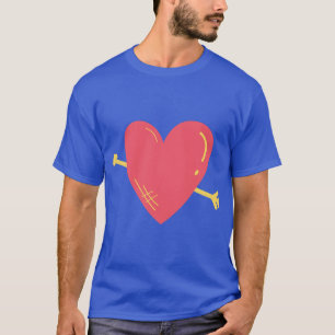 "Elegant handGezeichnet Design der Liebe Rotes Her T-Shirt