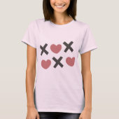 Elegant handGezeichnet Design der Red Hearts Liebe T-Shirt (Vorderseite)
