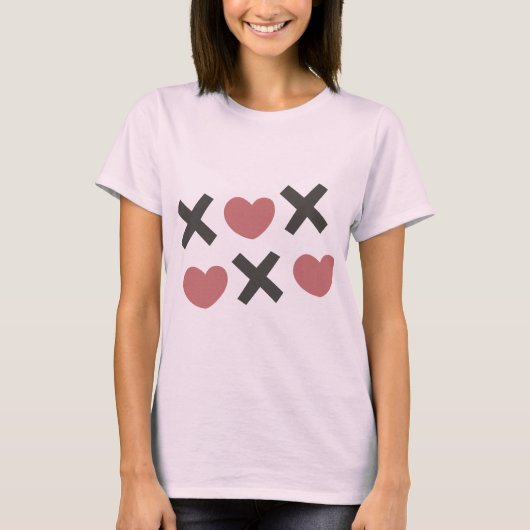 Elegant handGezeichnet Design der Red Hearts Liebe T-Shirt (Vorderseite)