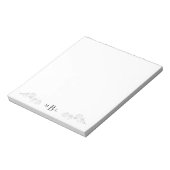 Elegant handGezeichnet Jasmine Monogram Notepad Notizblock (Rotiert)