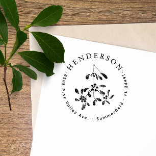 Elegant handgezeichnet Mistletoe Family Rücksendea Gummistempel