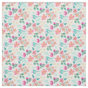 Elegant handgezeichnet rosa Blumendesign Stoff