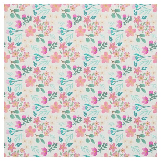 Elegant handgezeichnet rosa Blumendesign Stoff (Muster)