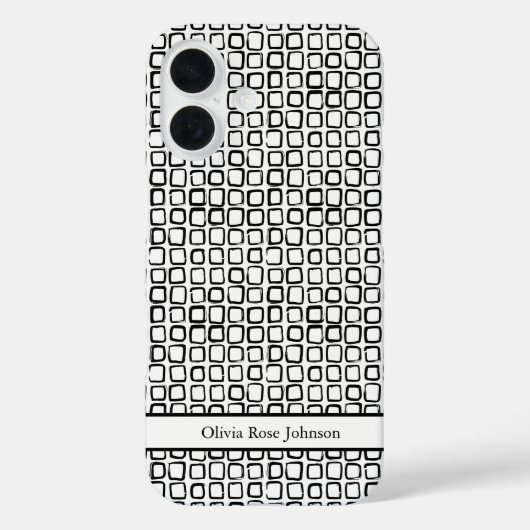 Elegant handGezeichnet Squares Case-Mate iPhone Ca Hülle (Rückseite)