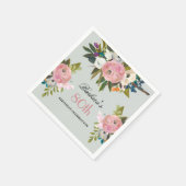 Elegant Handpainted Floral 80th Birthday Party Serviette (Ecke)