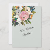 Elegant Handpainted Floral 85th Birthday Party Einladung (Rückseite)