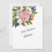 Elegant Handpainted Floral 95th Birthday Party  Einladung (Rückseite)