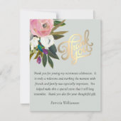 Elegant Handpainted Floral Budget Retirement Dankeskarte (Vorderseite)