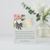 Elegant Handpainted Floral Budget Retirement Dankeskarte (Stehend Vorderseite)