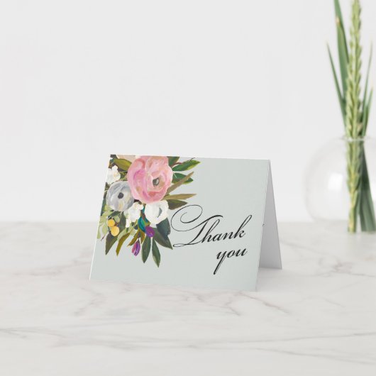 Elegant Handpainted Floral Budget Retirement Dankeskarte (Vorderseite)