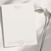 Elegant Handpainted Heart Wedding Note Card Mitteilungskarte