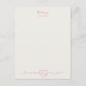 Elegant Handpainted Heart Wedding Note Card Mitteilungskarte (Vorderseite)