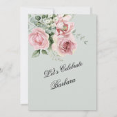 Elegant Handpainted Roses 100th Birthday Party  Einladung (Rückseite)