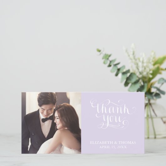 ELEGANT HANDSCHRIFTLICHE SCRIPT FOTO DANKEN SIE KA DANKESKARTE (Stehend Vorderseite)