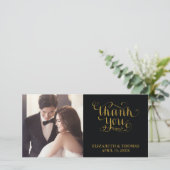 ELEGANT HANDSCHRIFTLICHE SCRIPT FOTO DANKEN SIE KA DANKESKARTE (Stehend Vorderseite)