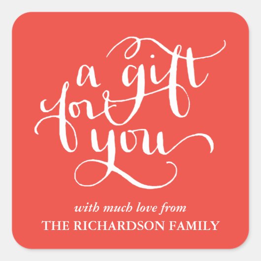 ELEGANT HANDSCHRIFTLICHE SCRIPT GIFT TAG STICKERS (Vorderseite)