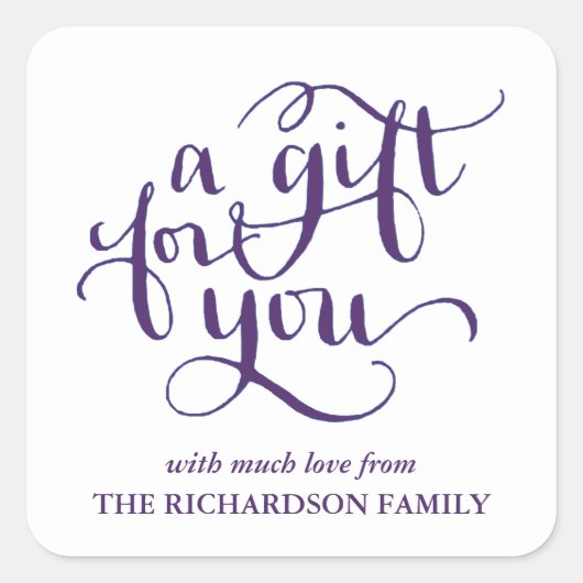 ELEGANT HANDSCHRIFTLICHE SCRIPT GIFT TAG STICKERS (Vorderseite)