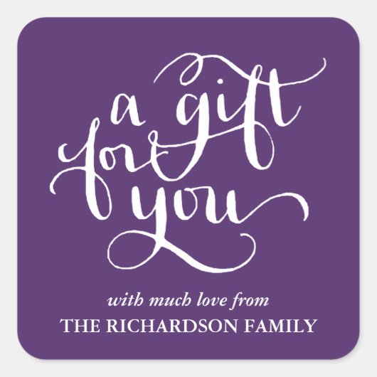 ELEGANT HANDSCHRIFTLICHE SCRIPT GIFT TAG STICKERS (Vorderseite)