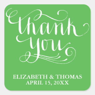 ELEGANT HANDSCHRIFTLICHE THANK YOU AUFKLEBER