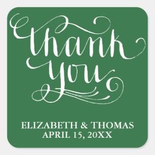 ELEGANT HANDSCHRIFTLICHE THANK YOU AUFKLEBER