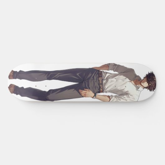 Elegant Handsome Anime Man Skateboard (Horizontal)