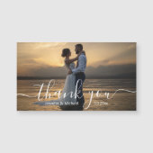 elegant handwriting wedding thank you photo magnet (Vorderseite)