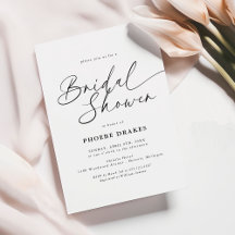 Elegant Handwritten Script Bridal Shower