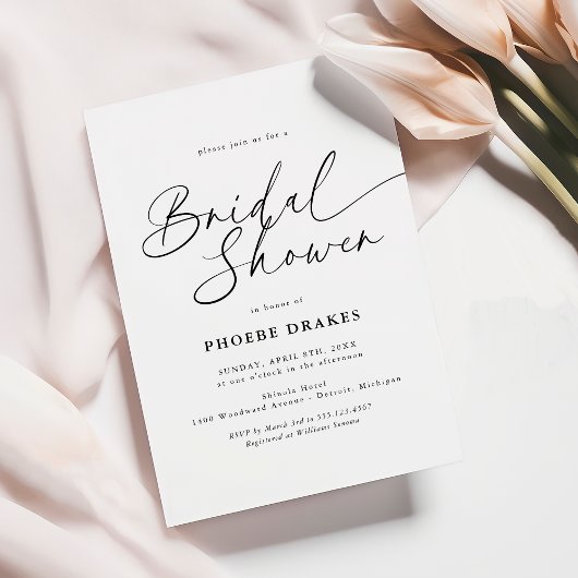 Elegant Handwritten Script Bridal Shower Einladung