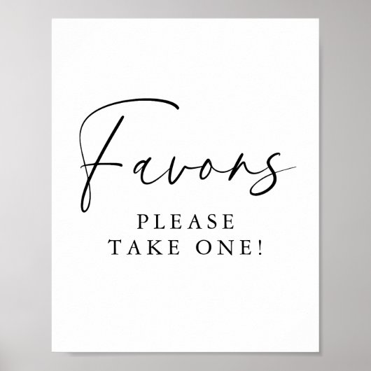 Elegant Handwritten Script Bridal Shower Favors Poster (Vorne)