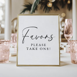 Elegant Handwritten Script Bridal Shower Favors Poster