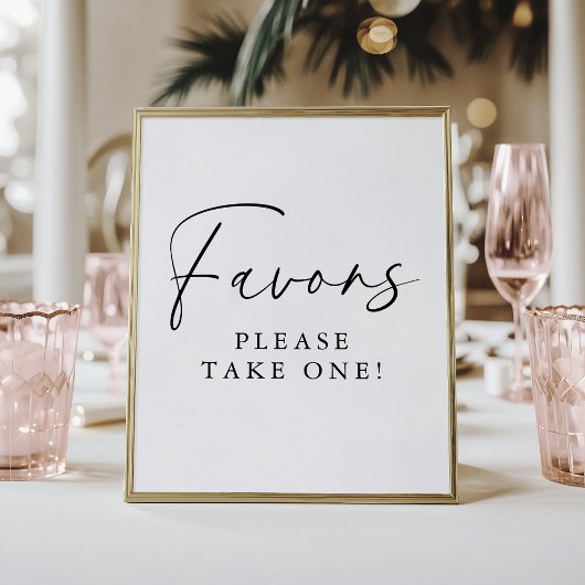 Elegant Handwritten Script Bridal Shower Favors Poster