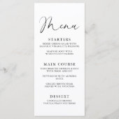 Elegant Handwritten Script Bridal Shower Menu Menükarte (Vorderseite)