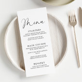 Elegant Handwritten Script Bridal Shower Menu Menükarte