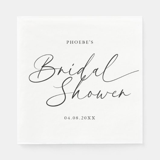 Elegant Handwritten Script Bridal Shower Napkins Serviette (Vorderseite)