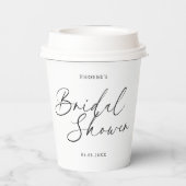 Elegant Handwritten Script Bridal Shower Pappbecher (Rückseite)