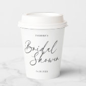 Elegant Handwritten Script Bridal Shower Pappbecher (Vorderseite)