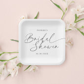 Elegant Handwritten Script Bridal Shower Pappteller