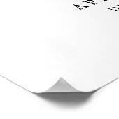 Elegant Handwritten Script Bridal Shower Welcome Poster (Ecke)