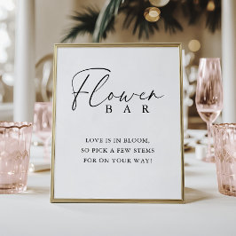 Elegant Handwritten Script Shower Flower Bar Poster