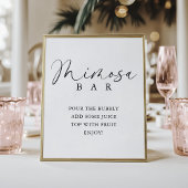 Elegant Handwritten Script Shower Mimosa Bar Poster