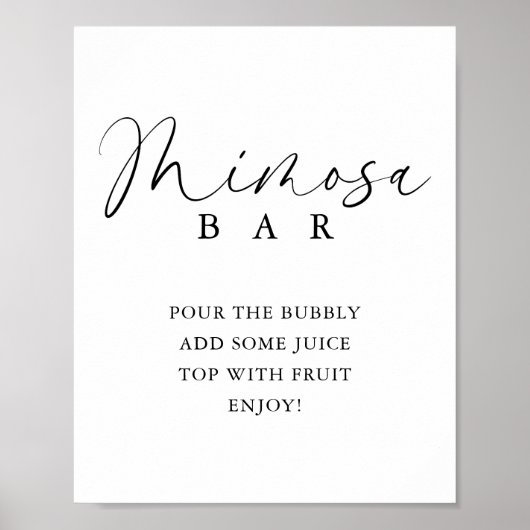 Elegant Handwritten Script Shower Mimosa Bar Poster (Vorne)